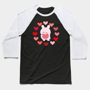 Bunny Circle of Heart Baseball T-Shirt